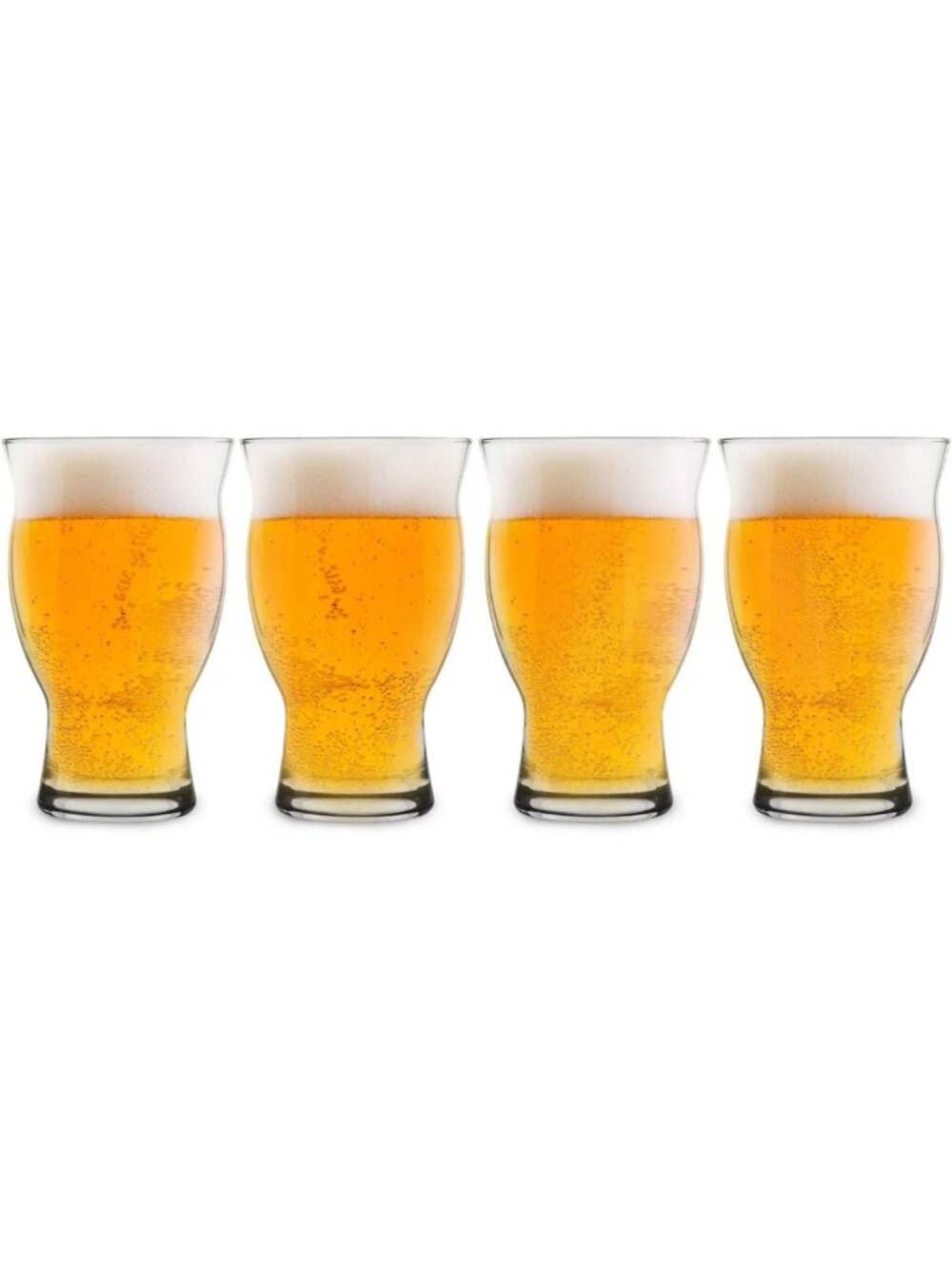 Set of 4 USA Made Nucleated Pint Glasses - 16 oz for Beer, IPA & Aroma